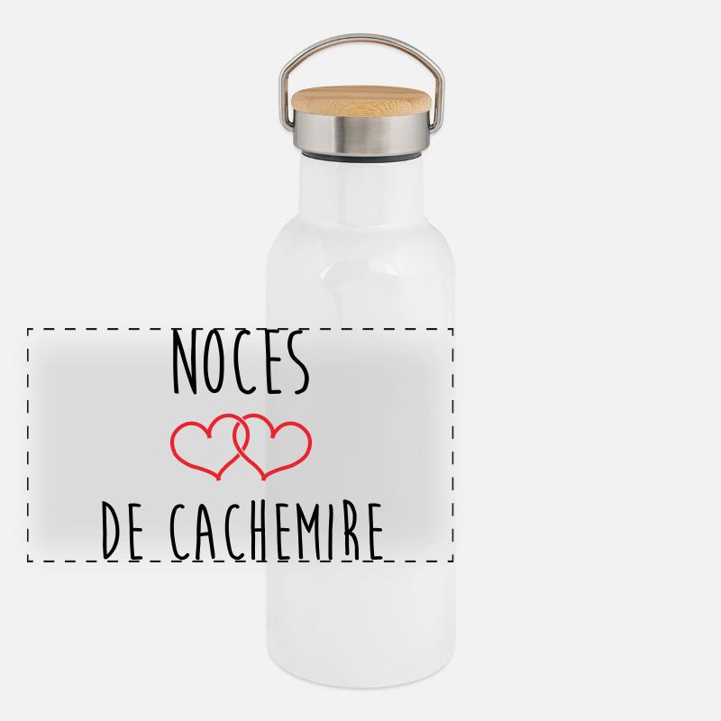 Noces de cachemire 47 ans de mariage Gourde isotherme avec bouchon en bambou