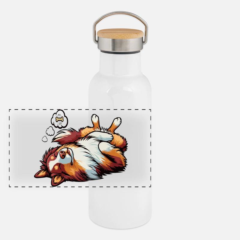 Australian Shepherd Aussie Aussie Owners Aussies Panoramic Thermal Bottle with Bamboo Lid