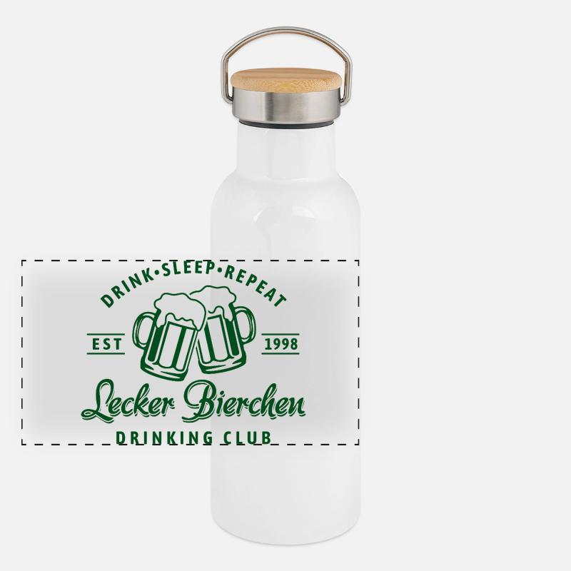Lecker Bierchen Drinking Club | Bier | Vatertag Panorama Thermosflasche mit Bambusdeckel