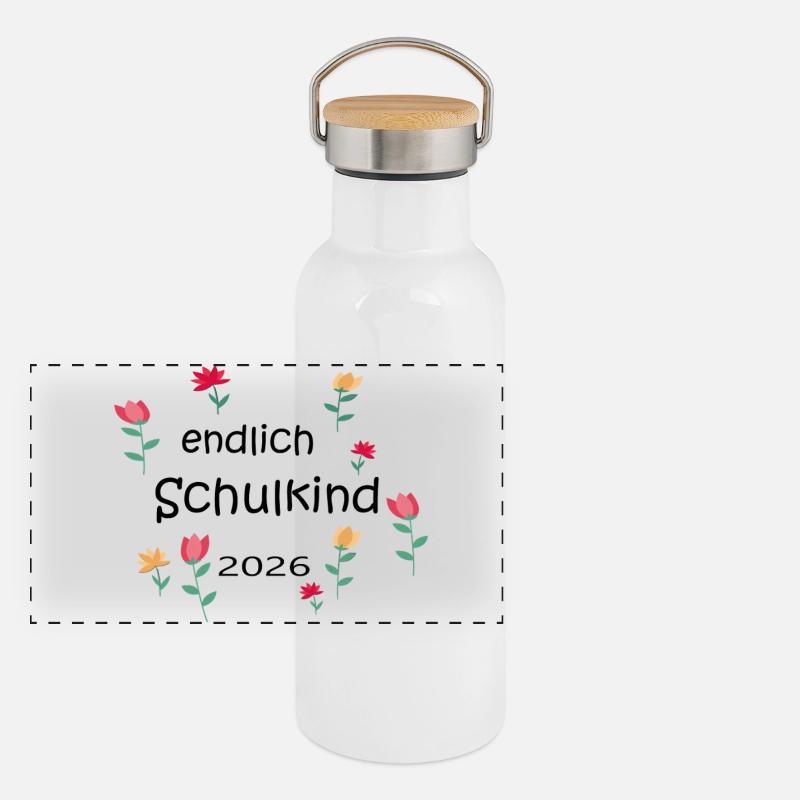 Panorama Thermosflasche mit Bambusdeckel