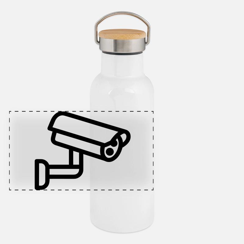Kamera Panorama Thermosflasche mit Bambusdeckel