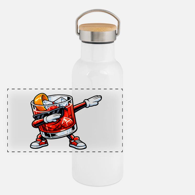 Dabbing Negroni Panoramic Thermal Bottle with Bamboo Lid