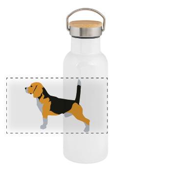 Beagle - Gourde isotherme avec bouchon en bambou - blanc - Devant