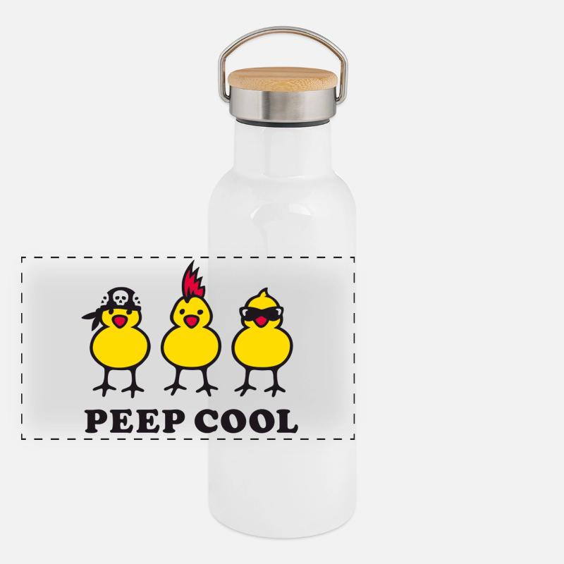 Peep Cool Panorama Thermosflasche mit Bambusdeckel