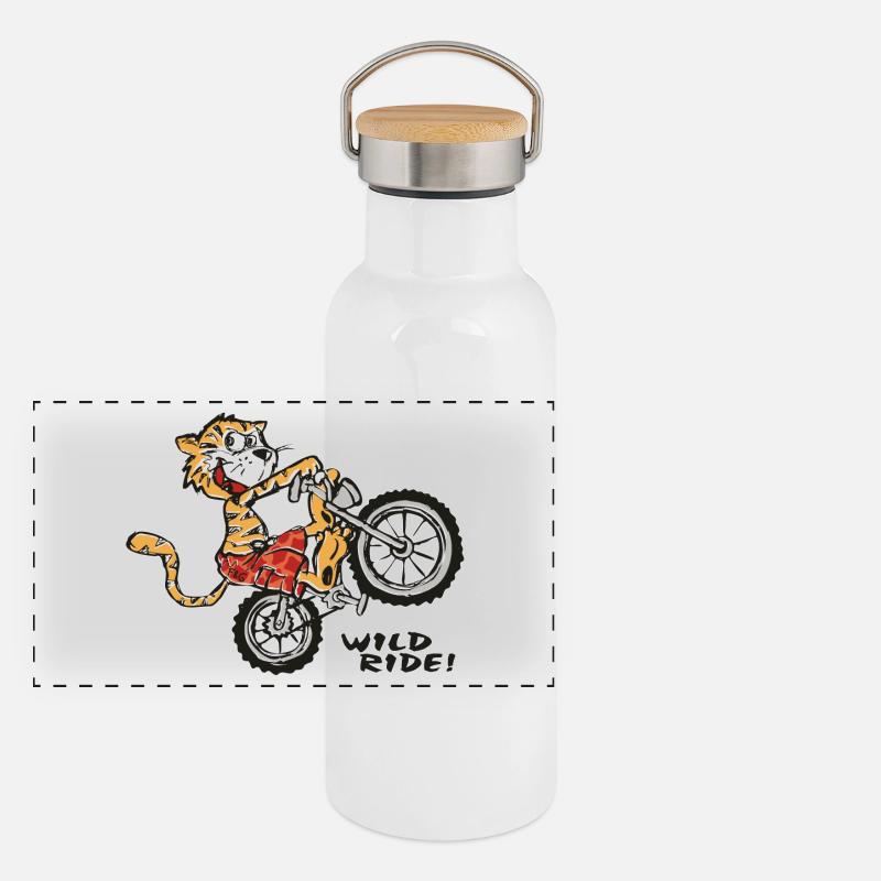 Wild Ride Tiger Panorama Thermosflasche mit Bambusdeckel