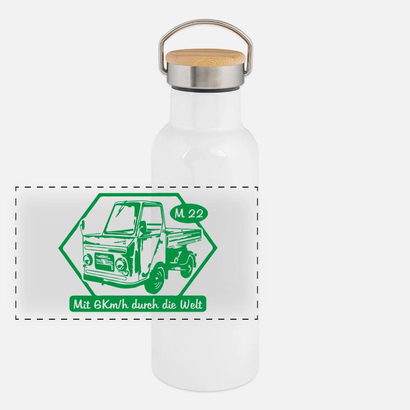 IFA LKW Multicar M22 Panorama Thermosflasche mit Bambusdeckel