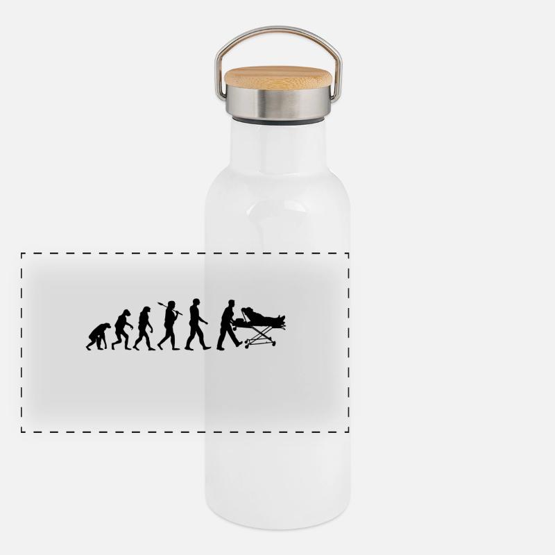 Sanitäter Shirt · Evolution · Rettungsdienst Panorama Thermosflasche mit Bambusdeckel