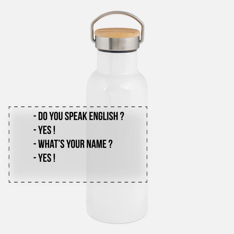 Sprechen Sie Englisch? Panorama Thermosflasche mit Bambusdeckel