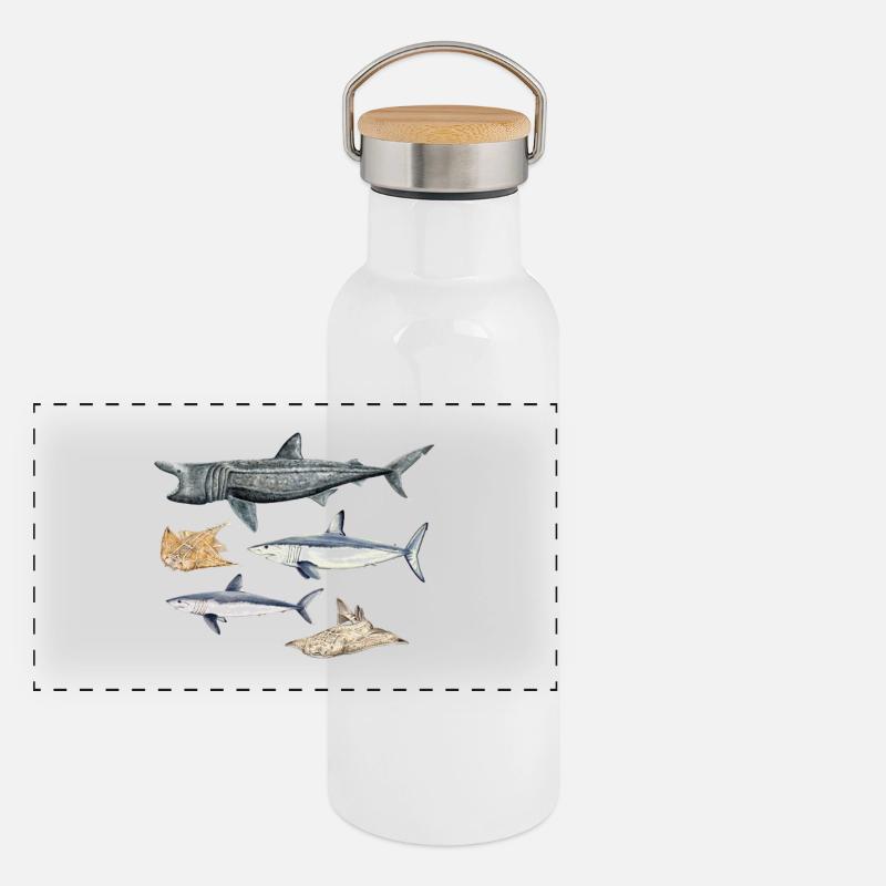 Requins - Requins - Requins Gourde isotherme avec bouchon en bambou