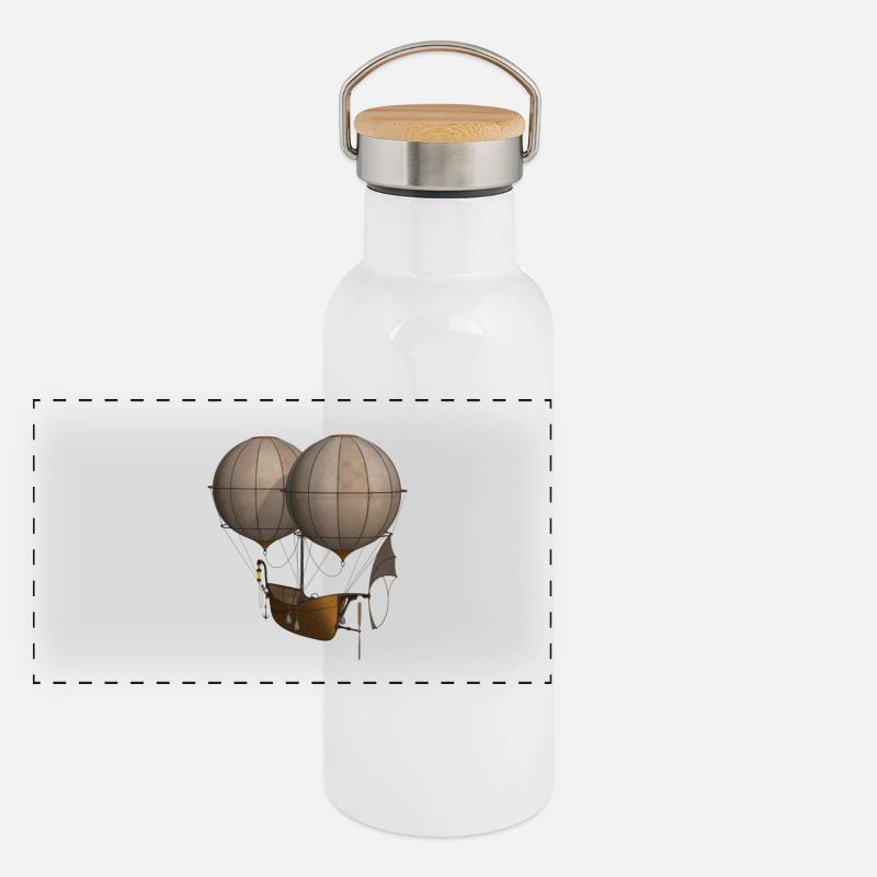 Luftschiff Panorama Thermosflasche mit Bambusdeckel