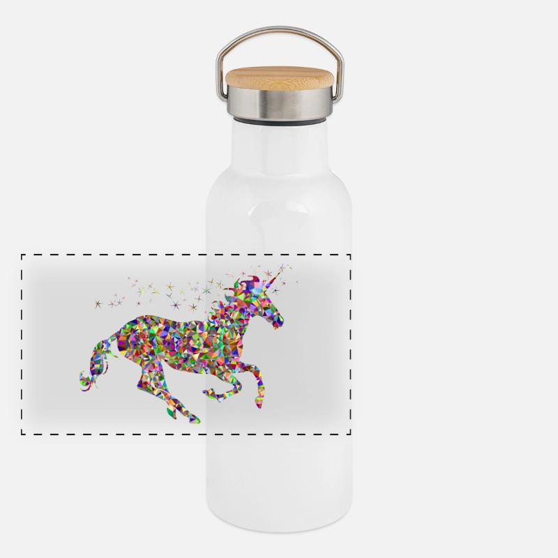 Einhorn Panorama Thermosflasche mit Bambusdeckel