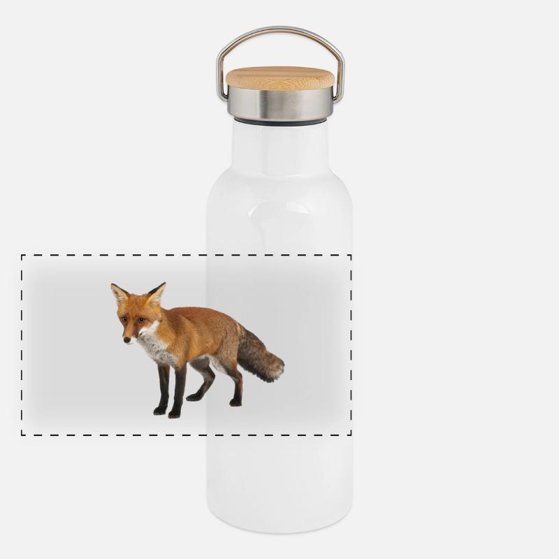 Renard Gourde isotherme avec bouchon en bambou