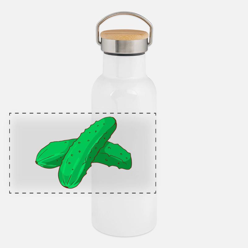 Cornichons cornichons concombres Cornichons concombres Gourde isotherme avec bouchon en bambou