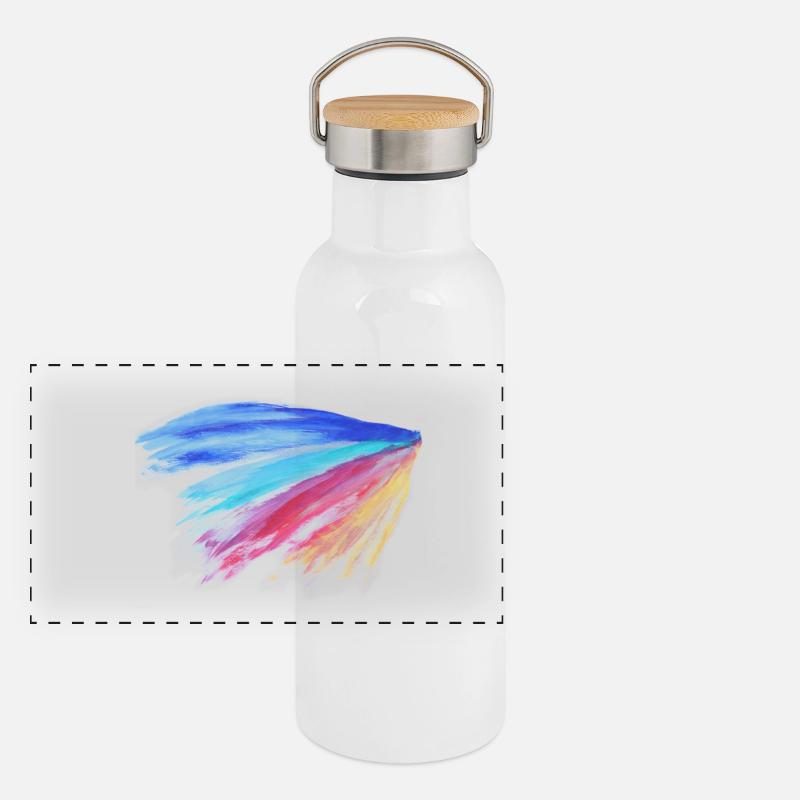 Farben Panorama Thermosflasche mit Bambusdeckel
