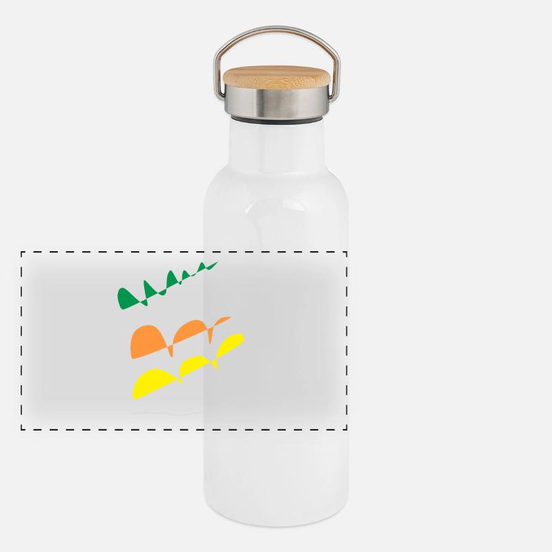 Line color Panorama Thermosflasche mit Bambusdeckel