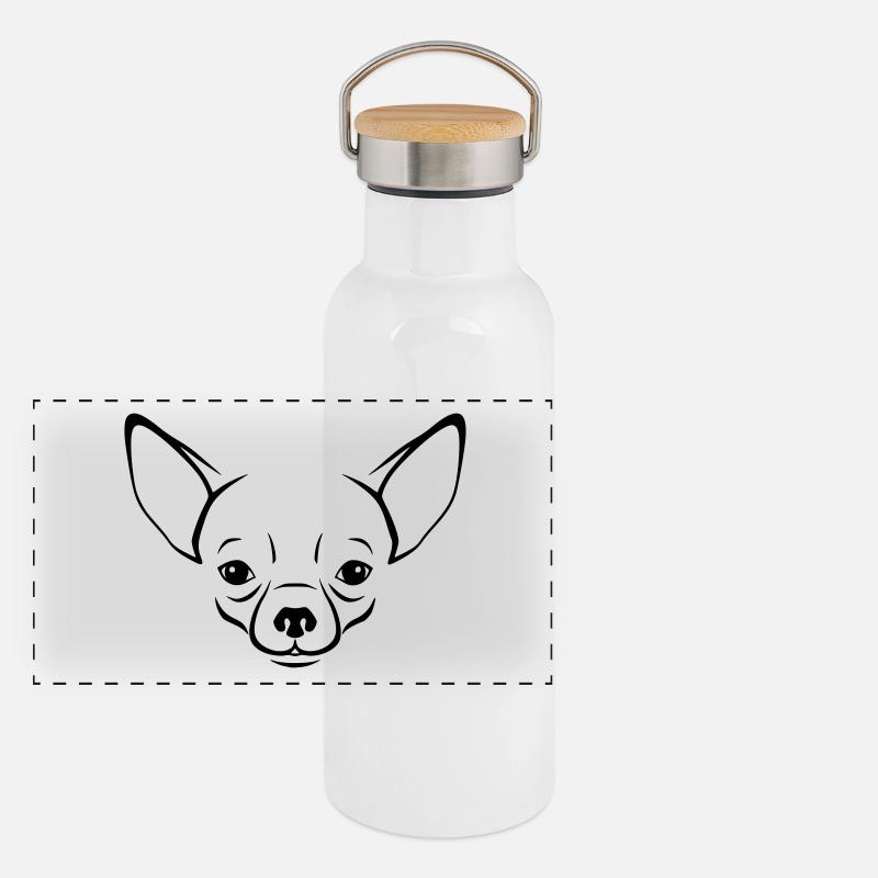 Chihuahua Panorama Thermosflasche mit Bambusdeckel