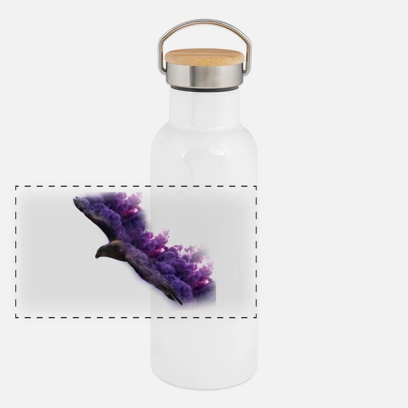 Eagle avec de la fumée Gourde isotherme avec bouchon en bambou