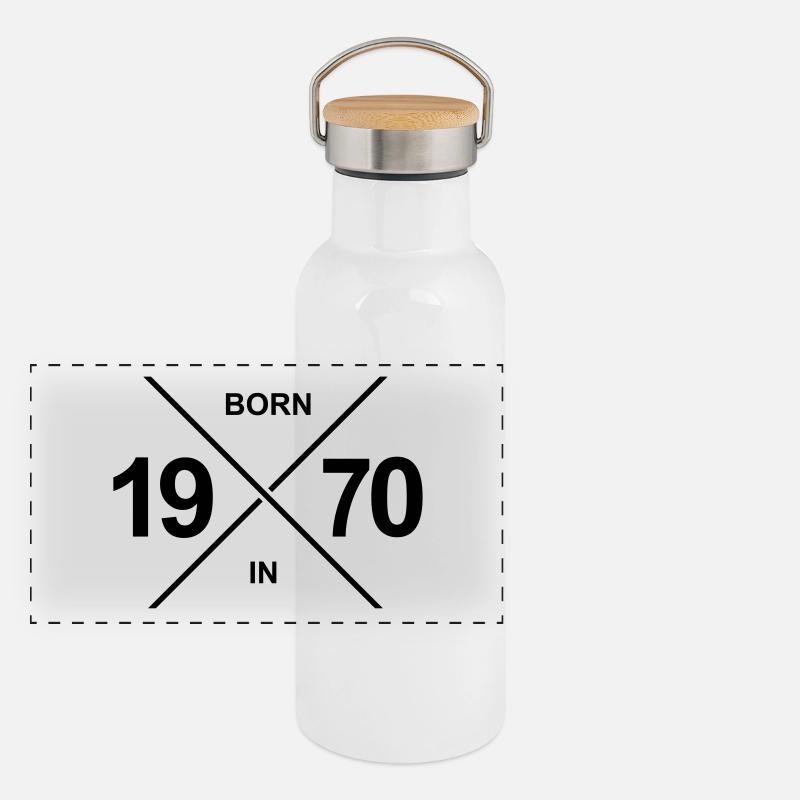 Born in 1970 Panoramic Thermal Bottle with Bamboo Lid