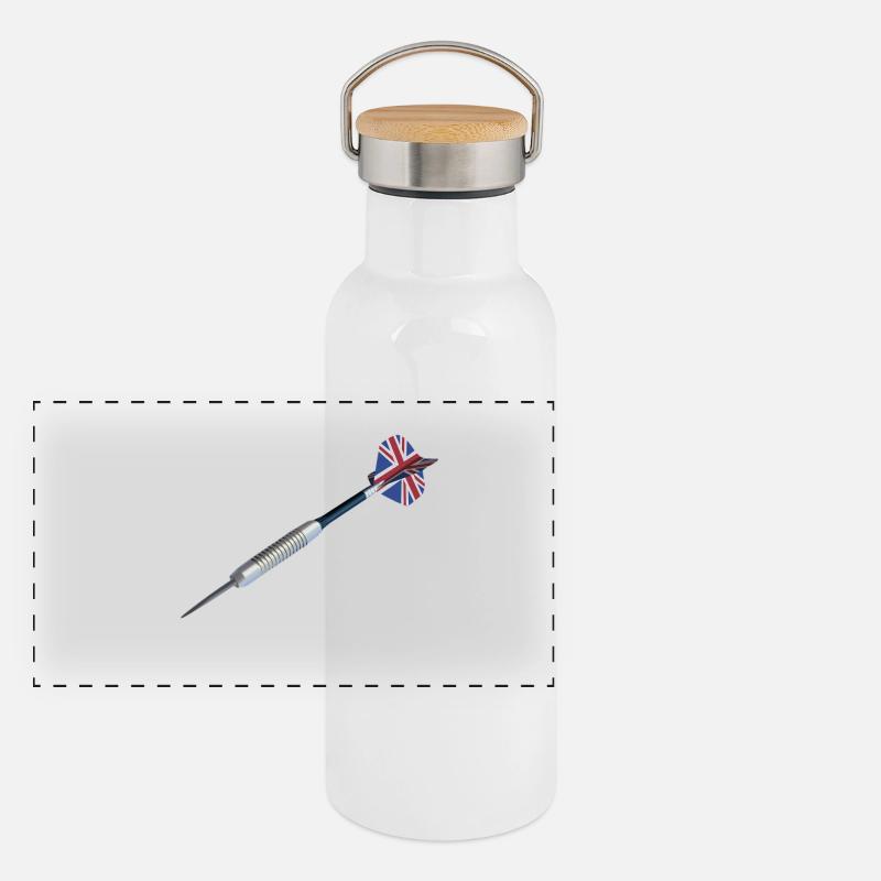 Flèche de fléchettes de Grande-Bretagne Gourde isotherme avec bouchon en bambou