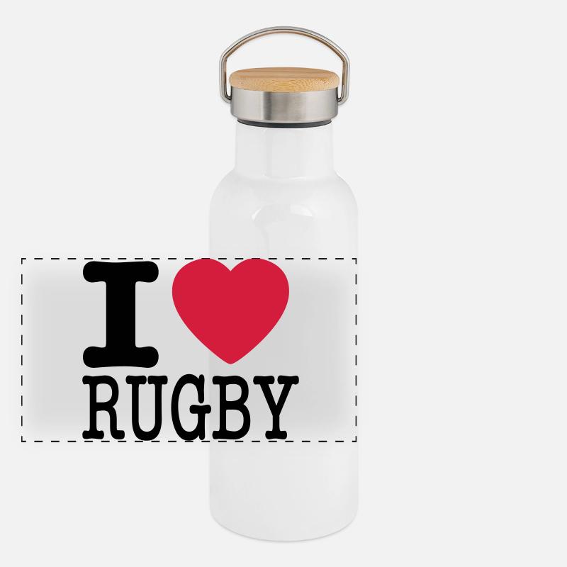 J’aime le rugby - J’aime le rugby Gourde isotherme avec bouchon en bambou