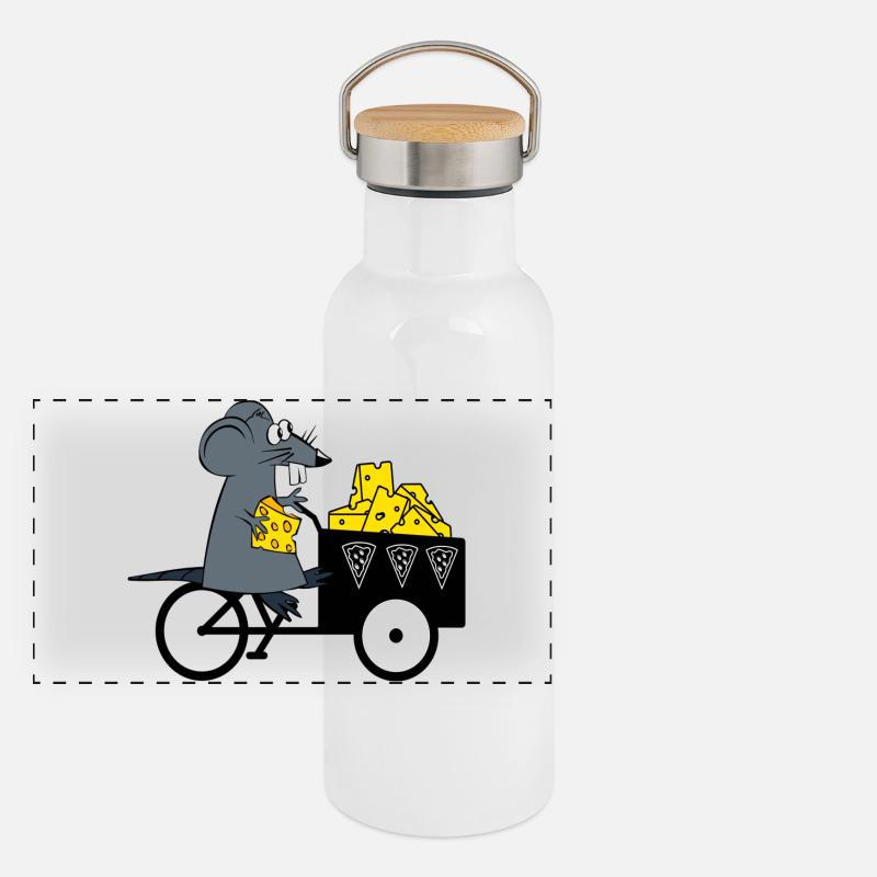 Maus Käse Lieferant Panorama Thermosflasche mit Bambusdeckel