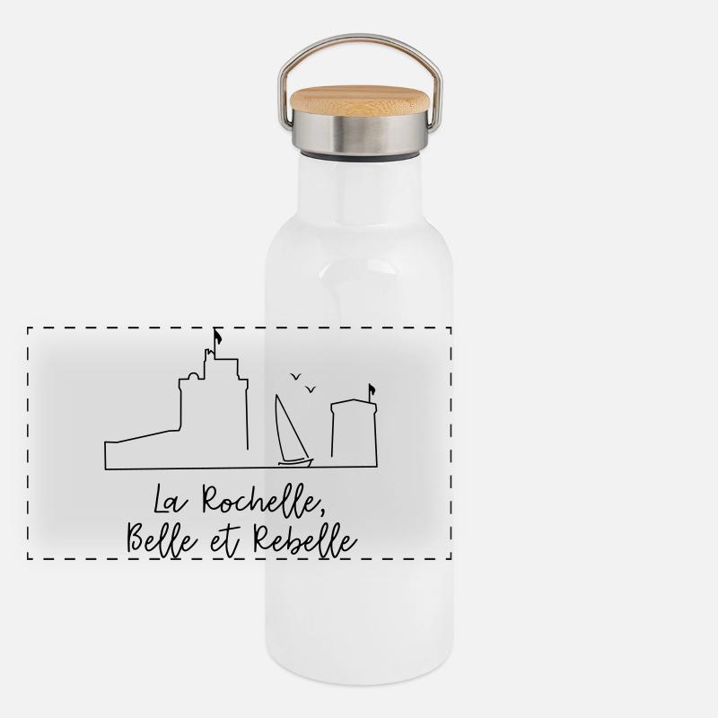 La Rochelle design by Nicolas Poitevin Gourde isotherme avec bouchon en bambou