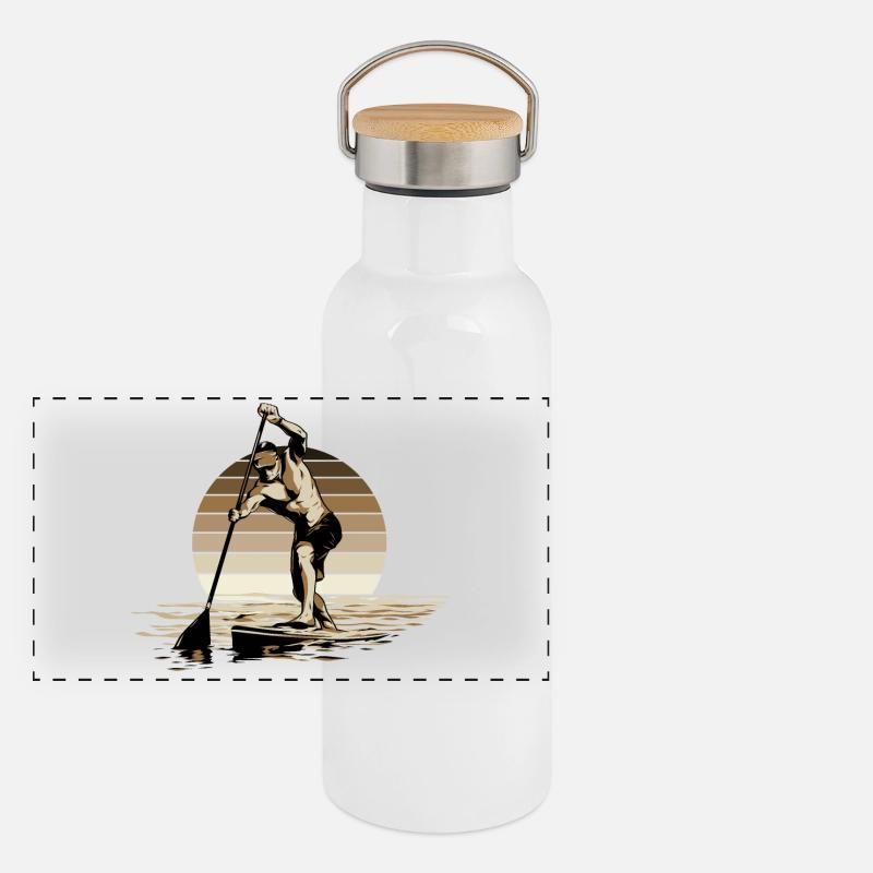 Standup Paddleboarding - SUP Panorama Thermosflasche mit Bambusdeckel