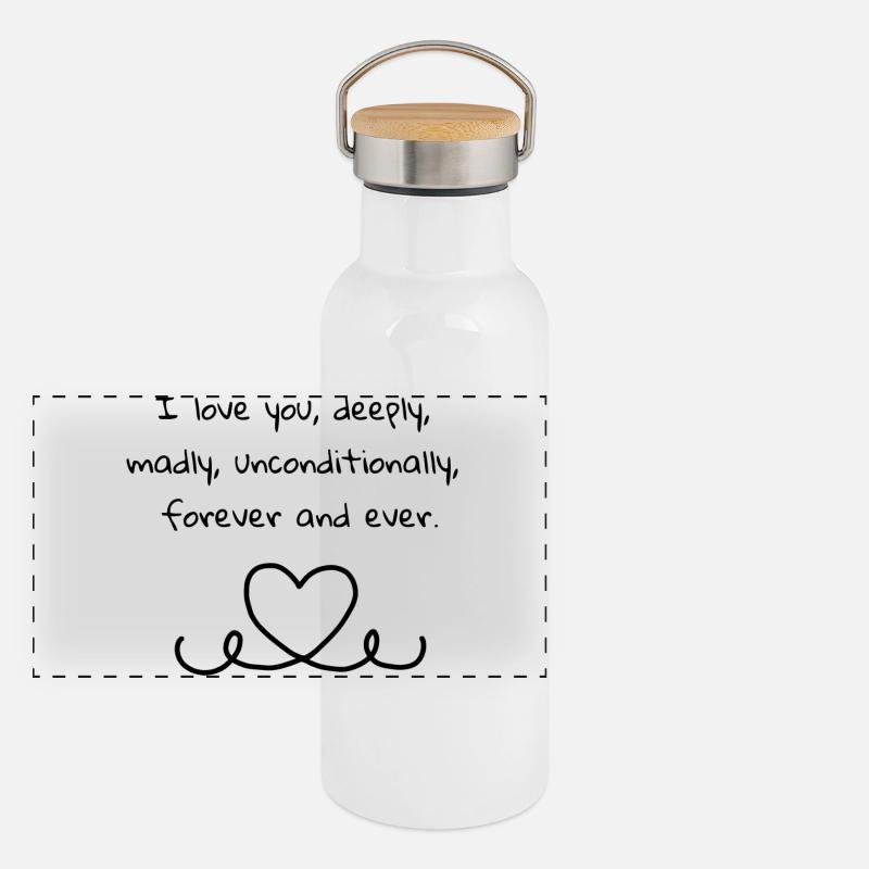 Jeu abstrait de couleurs sur le sweat à capuche Gourde isotherme avec bouchon en bambou