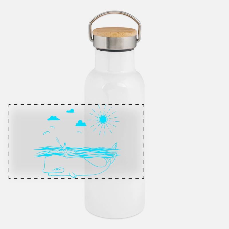 Paddeln Panorama Thermosflasche mit Bambusdeckel