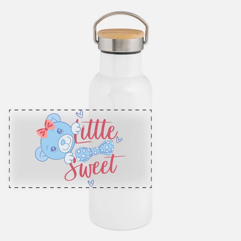 Cute teddy bear Panoramic Thermal Bottle with Bamboo Lid