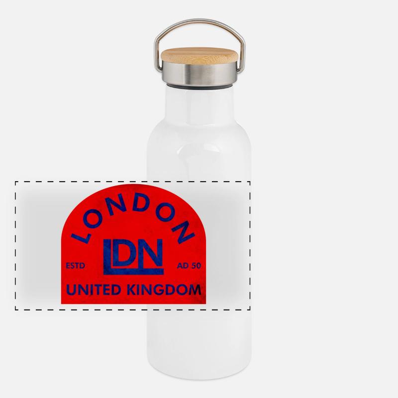 Emblème de Londres au Royaume-Uni Gourde isotherme avec bouchon en bambou