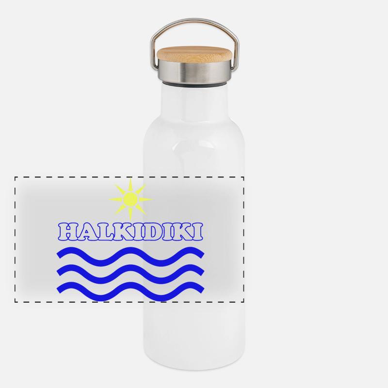 Panorama Thermosflasche mit Bambusdeckel