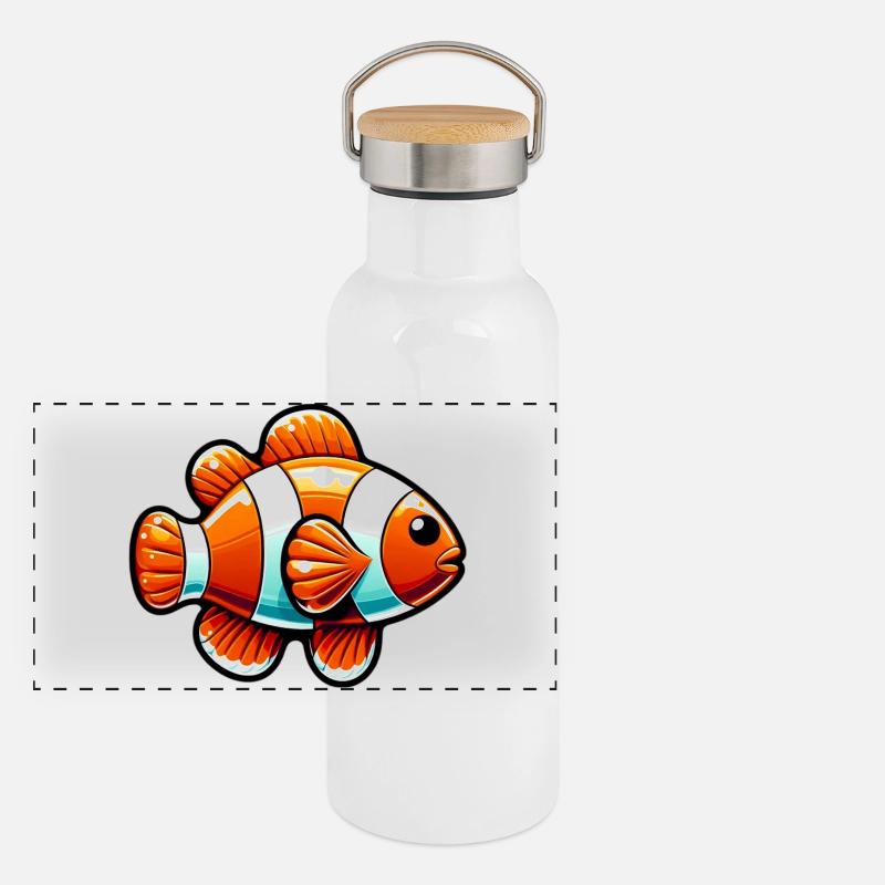 Poisson-clown Gourde isotherme avec bouchon en bambou