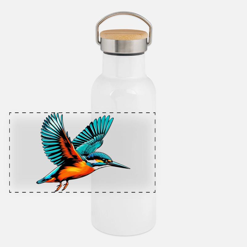 Martin-pêcheur Gourde isotherme avec bouchon en bambou