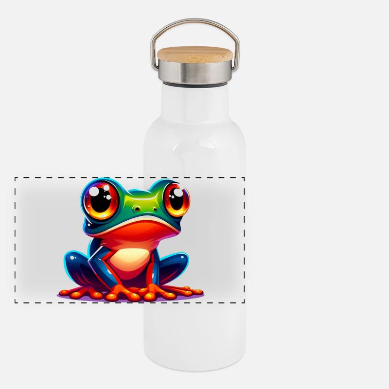 Grenouille Gourde isotherme avec bouchon en bambou
