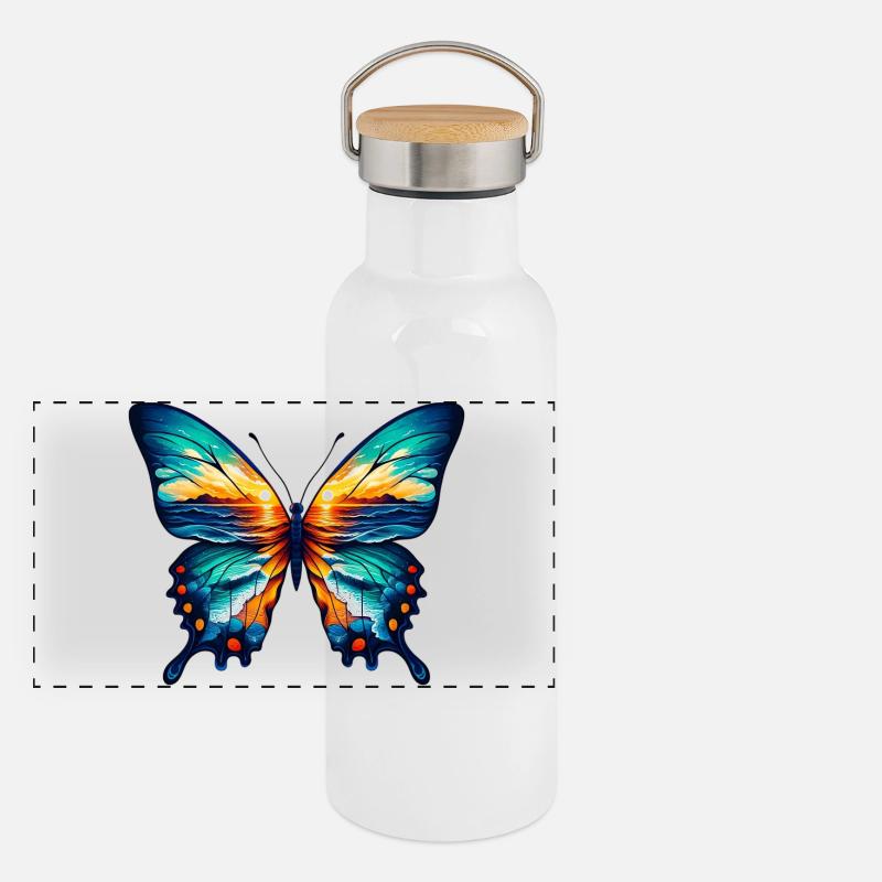 Papillon Gourde isotherme avec bouchon en bambou