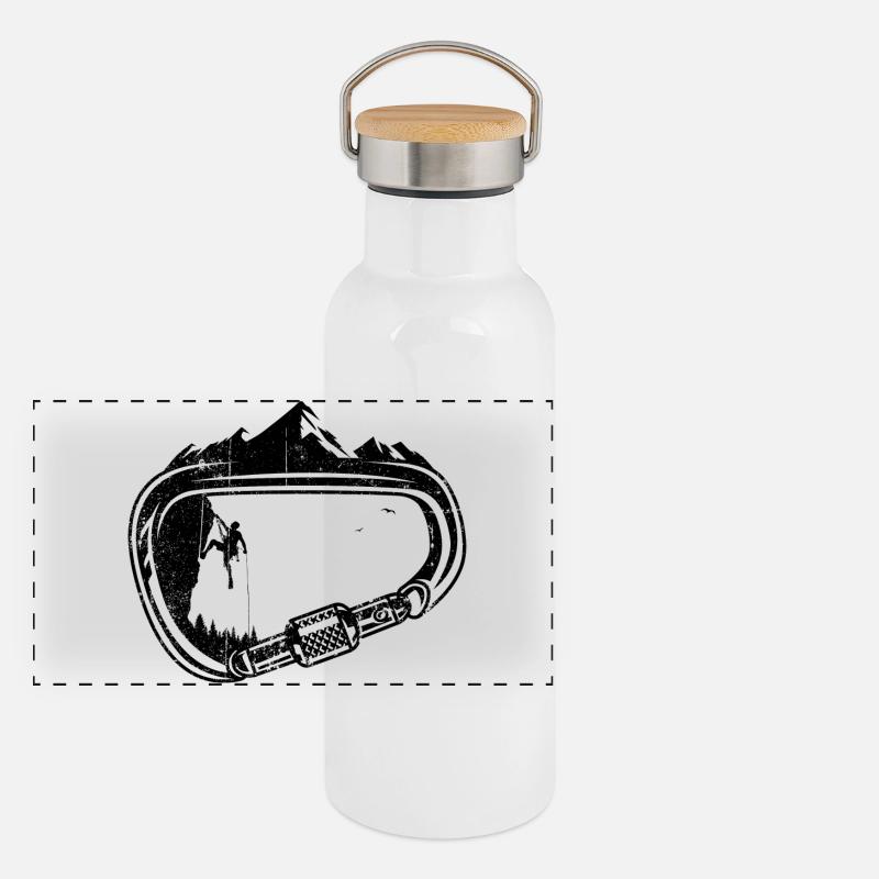 Carabiner Peaks Panoramic Thermal Bottle with Bamboo Lid