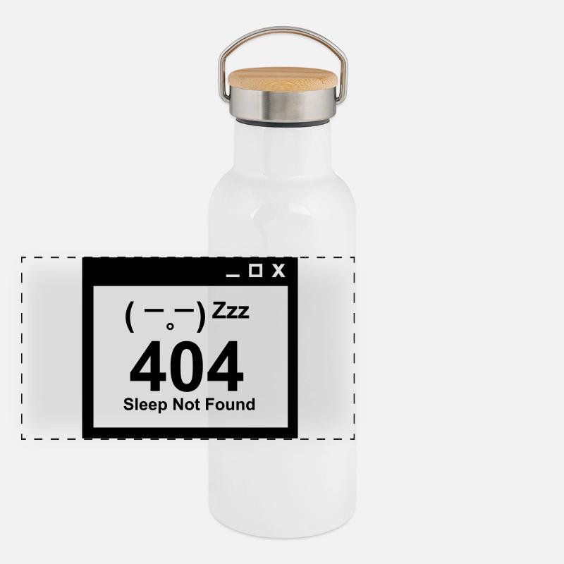 404 Sleep Not Found - Nerd Parents Design Gourde isotherme avec bouchon en bambou
