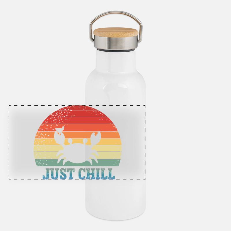 Just chill - Urlaubskrabbe Panorama Thermosflasche mit Bambusdeckel