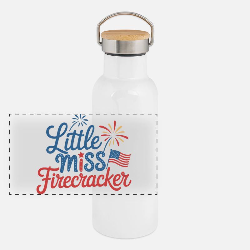 Little Miss Firecracker Panorama Thermosflasche mit Bambusdeckel