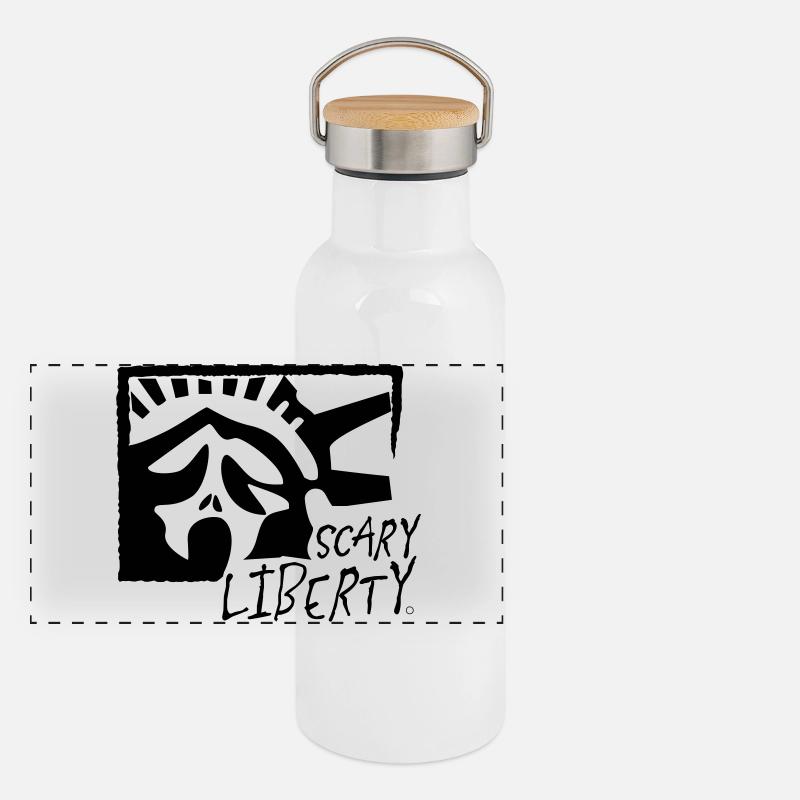 Scary Liberty Panorama Thermosflasche mit Bambusdeckel