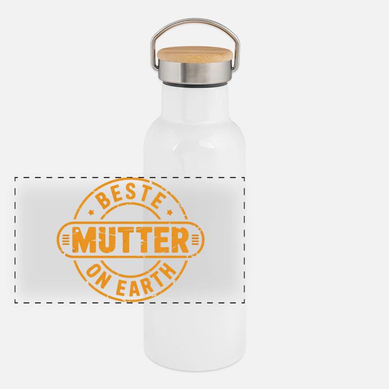 Beste Mutter Muttertag Panorama Thermosflasche mit Bambusdeckel