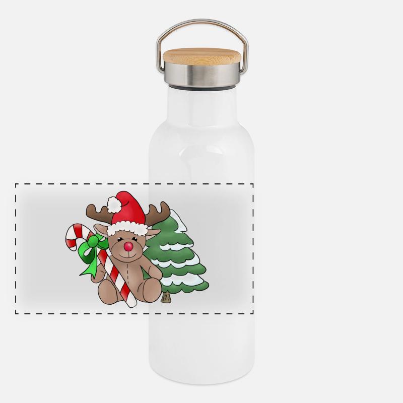 Panorama Thermosflasche mit Bambusdeckel