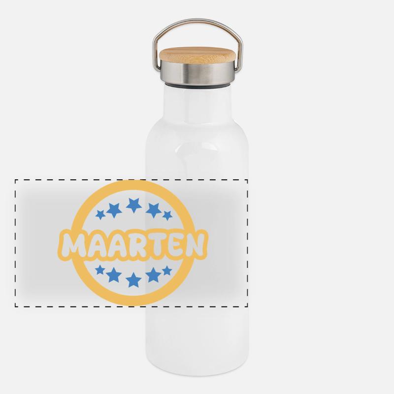 Prénom Maarten Gourde isotherme avec bouchon en bambou