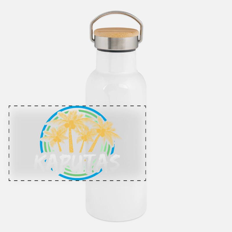 Kaputas als Urlaub Panorama Thermosflasche mit Bambusdeckel