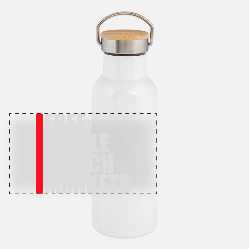 Marché de la liberté d’expression Peuple Libertarian Freedom Logo Gourde isotherme avec bouchon en bambou