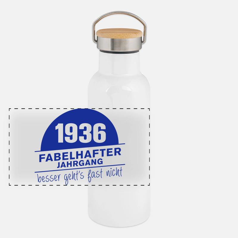 Millésime fabuleux né en 1936 Gourde isotherme avec bouchon en bambou