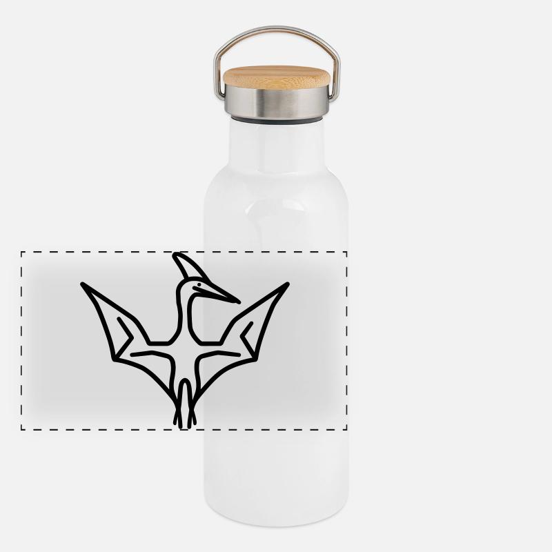 Pterodaktylus Panorama Thermosflasche mit Bambusdeckel