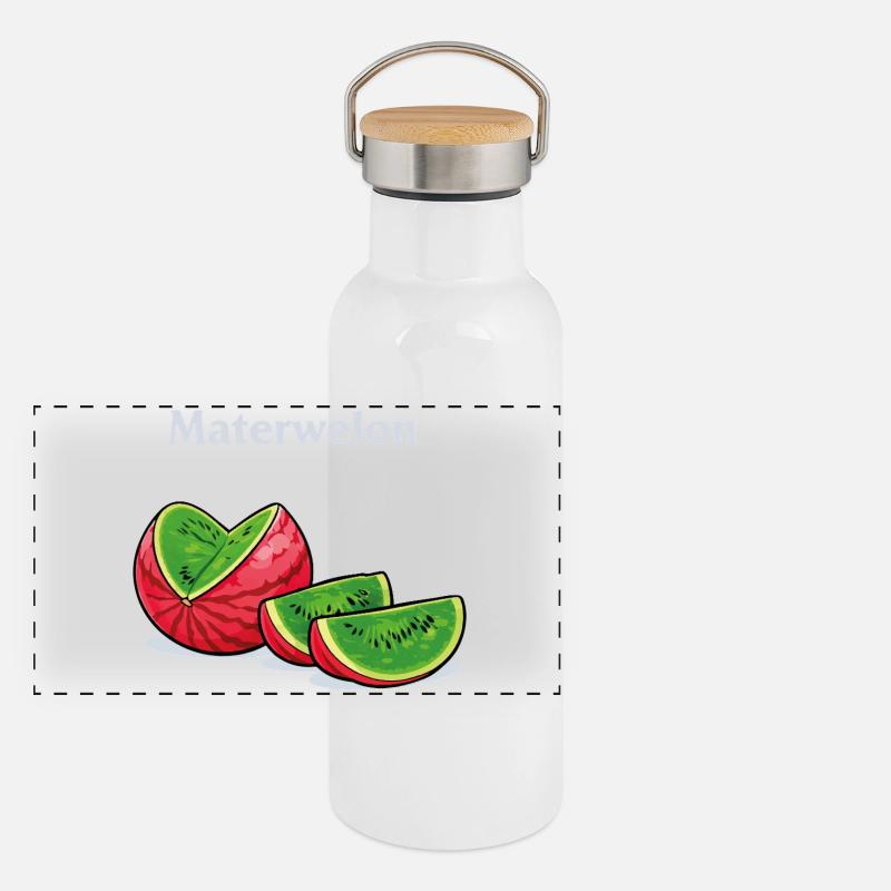 Conception drôle de mème de Materwelon avec humour absurde Gourde isotherme avec bouchon en bambou