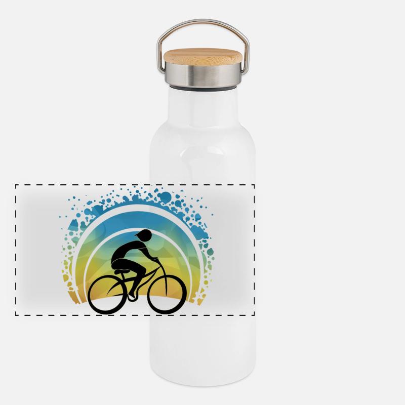 Cyclist Panoramic Thermal Bottle with Bamboo Lid
